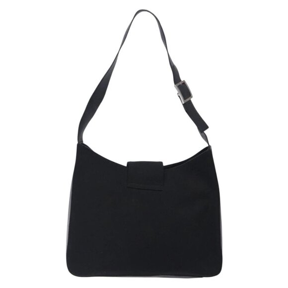 Salvatore Ferragamo Gancini Shoulder Bag Nylon Navy Silver - Picture 2 of 16